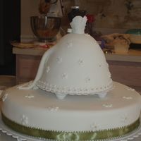 Bride Cake - Front And Side Here is the front and side of the Bridal Shower cake that I did for my neice. I stressed a lot over this cake, because it was my first time...