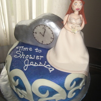 Around The Clock Themed Shower My first attempt at a figure. The clock is out of rice crispies and covered in white modeling chocolate with silver luster dust