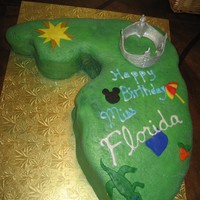 Miss Florida Birthday Cake covered in MMF, fondant decorations, except crown in gum paste