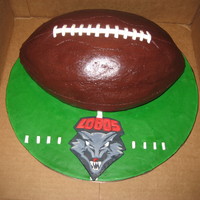 Lobos Football chocolate fudge BC football w/ fondant accents Lobos logo in modling chocolate