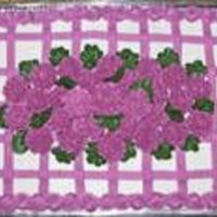 Pink And White Plaid Sheet Mum Practice In aluminum pan for transport to friend who needed a pick-me-up. Top iced flat, plaid marked at edges but freehanded so rather crooked,...