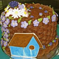 Wilton Class Ii Grand Finale Chocolate Basket Weave Flower Color Flow Oval 3 ovals made with cake extender, but cake mix bits refused to dissolve. Torted, total of 5 layers yellow with Nutella/BC mix filling, cocoa...