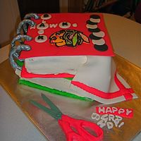 Chicago Blackhawks Scrapbook Thanks to Arty for the inspiration! I made this cake for a woman who has two obsessions. The Chicago Blackhawks and Scrapbooking. Each cake...