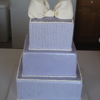 Purple Square Cakes With Bow Cake modelled after cake seen in Wedding Cake magazine for my Grandmother's 96th birthday party.