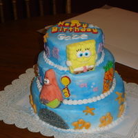 Spongebob Cake made this for my 3 year old bday!!