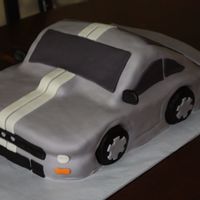 Mustang Shorter version of the new mustang. I used duff spray can over gray fondant to get the silver effect. used two 9x15 cake pan stacked and...