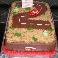 "cars" Lightning Mcqueen Birthday Cake I am so excited to post this photo of the cake I made for my son's 2nd birthday yesterday! He is a huge Lightning McQueen fan and he...