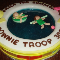 Summer Cake For Brownie Troop to celebrate the end of the year for my daughter's brownie troop I made this cake from the many ideas I found on this site. I used...