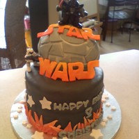 Star Wars Cake This cake I made for my son's best friend who loves everything Star Wars. This was a challenge as I made the Death Star from Rice...