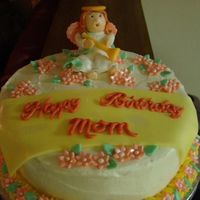 Flower Angel Cake Butter Cream frosting with fondant Angel and flowers. Thank you for looking. This cake was for a coworker's Mom's birthday. He...