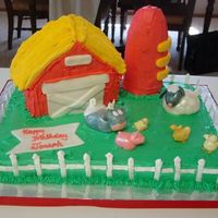 Barn Cake BC frosting with fondant animals. Chocolate cake. Thanks for looking and thank you SugarFrosted for your help and suggestions. This was for...