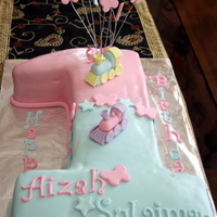 One Shape Cake For Twins one shaped cake, made by cutting 13x9" cake in half (length wise) leaving two inches at the top, and then used it to make the base of...
