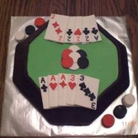 Poker Table Chocolate cake with fondant and dark choc. fondant. everything was edible