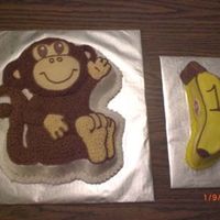 Monkey Cake W/ Banana Smash Cake Made for a 1st birthday & had a order for the same cakes the next weekend!