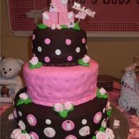 Baby Shower I MADE THIS CAKE FOR A BABY SHOWER IT WAS CHOCOLATE FONDANT AND VANILLA FONDANT.