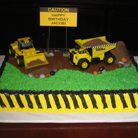 Construction Birthday Cake Made for a little boys birthday. My first boy cake! All done in buttercream. The dirt piles are mounds of cake covered in chocolate icing,...