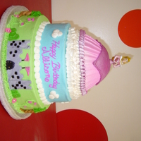 Allison's Sleeping Beauty And Castle This was for my DD's 6th Birthday. Chocolate cake with vanilla buttercream filling with mini chocolate chips. All buttercream icing...