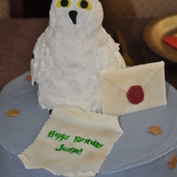 Harry Potter Cake My second Harry Potter cake in 3 weeks- my boys are obsessed! 9-inch vanilla buttermilk cake filled with lemon cream; iced with white...