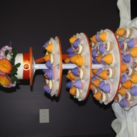 Wedding Cupcake Tower My first attempt at a wedding cupcake tower. Luckily it went off without a hitch! The cupcakes were snickerdoodle, French Vanilla with...