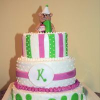 Birthday Girl This was for a friend's one-year-old. I thought it was sweet. The bear/colors matched the invitations. It's buttercream with...