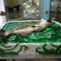 Largemouth Bass Groom's Cake Groom's cake for my neighbor. Handpainted Fondant Largemouth Bass.