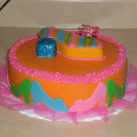 High Heel Cake chocolate cake filled with cookies n cream. covered in fondant, topped with a fondant highheel.