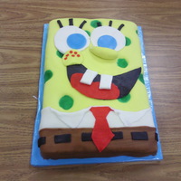 Sponge Bob Quick cake made for girl scouts. Fondant decorations