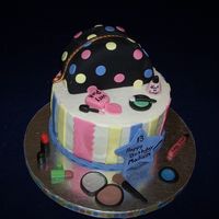 Another Spa Cake Customer wanted a cake like the Spa cake on my website. Made a few small changes..."spilled nail polish", and "glass"...