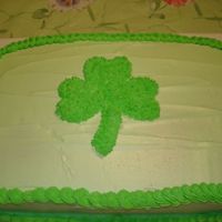 St.patrick's Cake french vanilla cake frosted with buttercream.