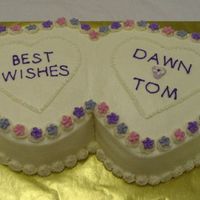 Bridal Shower Dual Heart Cake One WASC and one chocolate heart cake double torted with buttercream and fruit fillings. Flower decorations are royal icing and the rest is...