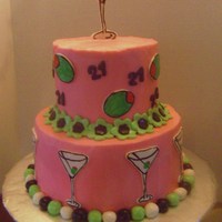 21 St Pink Martini Cake bc w/ fondant accents