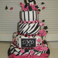 Zebra Print Cake My first zebra print, not as hard to do as it looks.