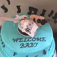Music Theme Baby Shower Cake Thank you to the ladies that answered my cry for help in the forum. I received pictures of the baby's nursery and went from there. TFL...