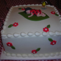 Baby Ladybug Buttercream with fondant accents.