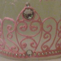 Pink Tiara Made of royal icing with silver dragees and jewels