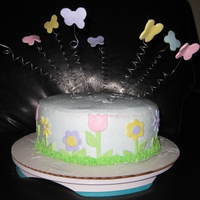 Spring Has Sprung This cake has butter cream frosting with MMF accents. I made this for a friend that was having a hard time. I thought she needed a little...