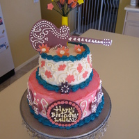 Hanna Montana Fondant pieces. Chocolate cake with butter cream frosting
