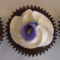 Flowers! chocolate/marshmallow vanilla/raspberry chocolate/peanut butter all topped with Italian butter cream and a fondant flower.