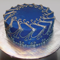 Blue Heart Cake Blue Heart scroll design cake done in buttercream. Enjoy