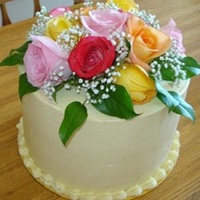 My 40Th Birthday Cake This is my 40th birthday cake. It is not very elaborate but I think it looks elegant. The cake and the icing is from Rose's Heavenly...