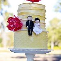 Buttercup Yellow With Fushia Peonies 