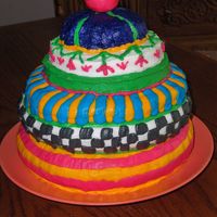 Picadilly Made to replicate "McKenzie Childs Picadilly Cookie Jar" Chocolate cake with buttercream icing.