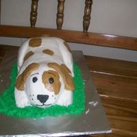 3-D Dog Cake my first animal cake! BC icing
