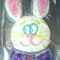 Easter Bunny Cake This is a cake my little sister helped me decorate for a family get together last Easter. The rabbit is made out of two 9 inch round pans....