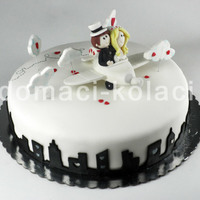 Wedding Cake white chocolate cake covered with fondant.this was for small wedding :D