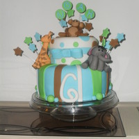 Jungle Theme Cake The cake didn't turn out as planned but still came out pretty good. Chocolate cake on the bottom with buttercream and vanilla on top....