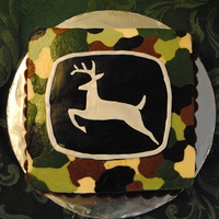 Camo And John Deere... Does It Get Any Better? This was made for a friend's birthday... the camo is buttercream (I piped the different colors using round tips, allowed them to crust...
