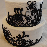 Bridal Show Display This was made as a display cake for a bridal show. It's actually 4" of rice krispie treats in 8" and 6" tiers, covered...