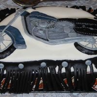 Harley Groom Cake The theme for my mother's wedding was Harley and the groom requested a Harley spice cake. It is spice cake from a motorcycle mold that...