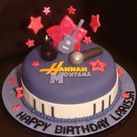 Hannah Montana Hannah Montana theme cake with everything in fondant. Thank you for looking!